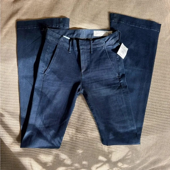 rag & bone Dark Wash Trouser Style Flare Jeans Sz 24 - Picture 1 of 5